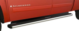 [40-1000-3] 2007-2013 Chev Silverado 1500-3500 / 2014 Chev Silverado 2500-3500 / 2007-13 GMC Sierra 1500-3500 / 2014 GMC Sierra 2500-3500, Crew Cab 4WD OEM 6" Oval Step Bar - Black Aluminum Step Board Filler