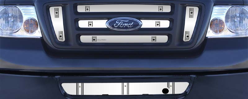 2006-2008 Ford F150 XL, Bar Grill With Honeycombs, Without Licence Plate, With Block Heater, Bumper Screen Included