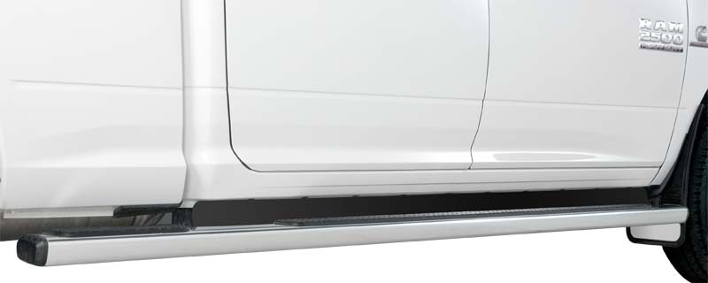 2013-2017 Dodge Ram 2500-3500, Crew Cab 105" Step Bar (5" Rectangle Chrome Step Bar) - Black Aluminum Step Board Filler