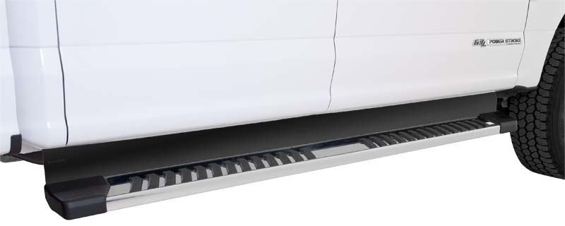2017-2024 Ford F250-450 Crew Cab (OEM 6" Chrome Tubular Step Bar 87"&96") - Black Aluminum Step Board Filler