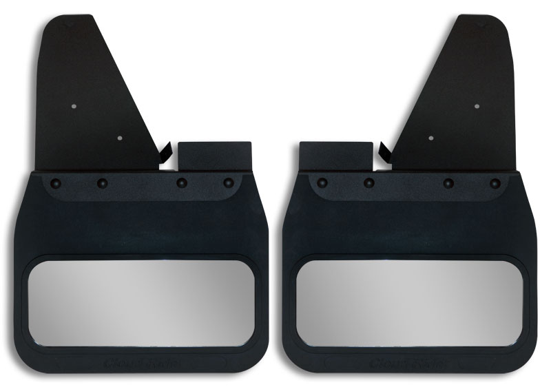 2017-2025 Ford F250-350 Super Duty Front Kickback - Black Powdercoated Steel, 14" Advantage Flap with Stainless Insert