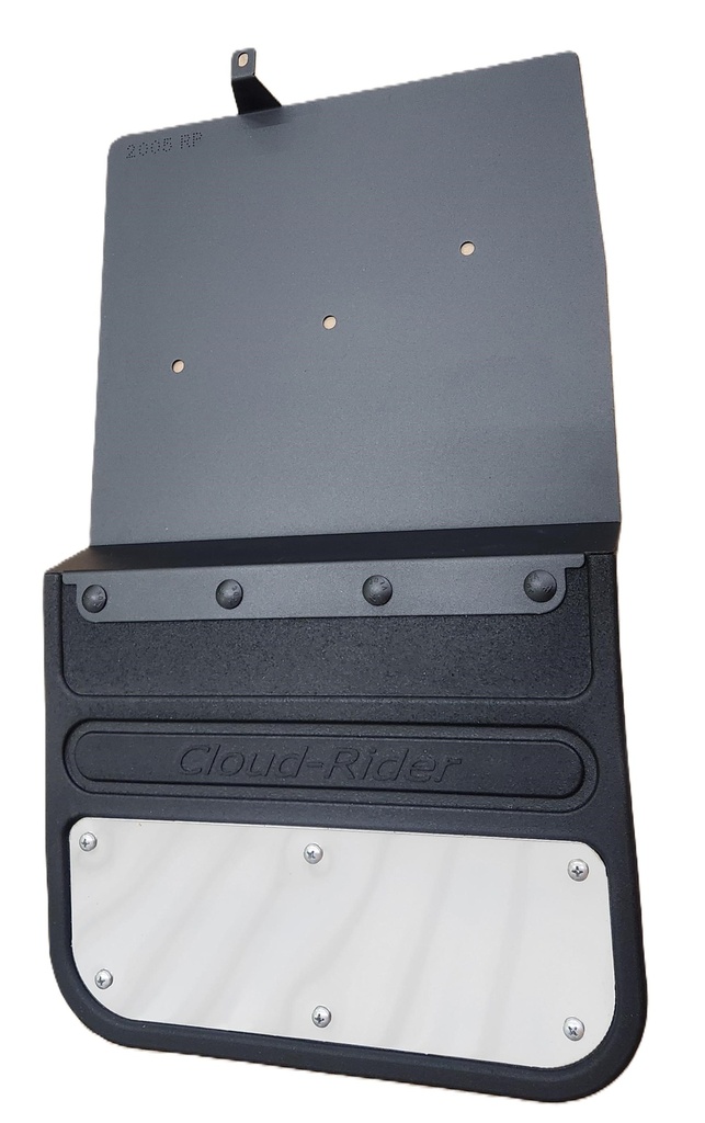 2020-2025 GMC Sierra 2500/3500 Rear Kickback - Black Powdercoated Steel, 12" Impact Flap with Screwed on Stainless Insert