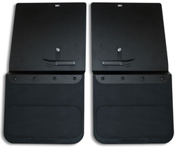 [809-2000R] 2015-17 GMC Sierra 2500/3500 Rear Kickback (Single Wheel) - Black Powdercoated Steel, 14" Advantage Flap without Stainless Insert
