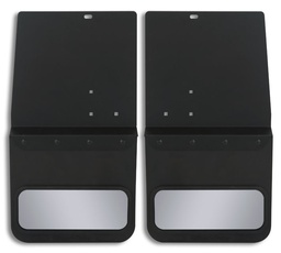 [810-1204R] 2015-2025 Chevrolet Silverado 2500/3500 Rear Kickback (Single Wheel) - Black Powdercoated Steel, 14" Advantage Flap with Stainless Insert