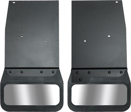 [810-3002R] 2019-2024 Dodge Ram 2500/3500 Rear Kickback - Black Powdercoated Steel, 14" Advantage Flap with Stainless Insert